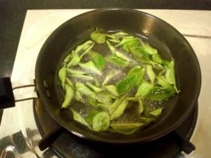 Curry leaves used as a natural remedy to prevent premature grey hair
