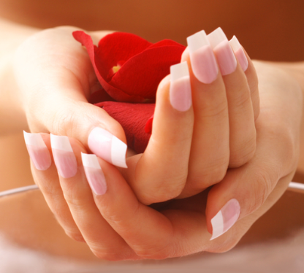 Healthy shiny manicure showing results of nail care tips for perfect nails