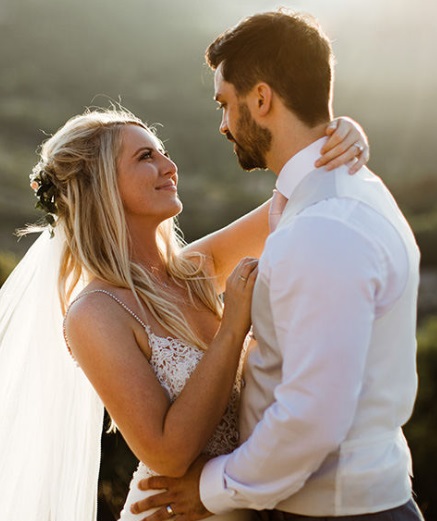 Trying on my wedding dress during my bridal weight loss journey