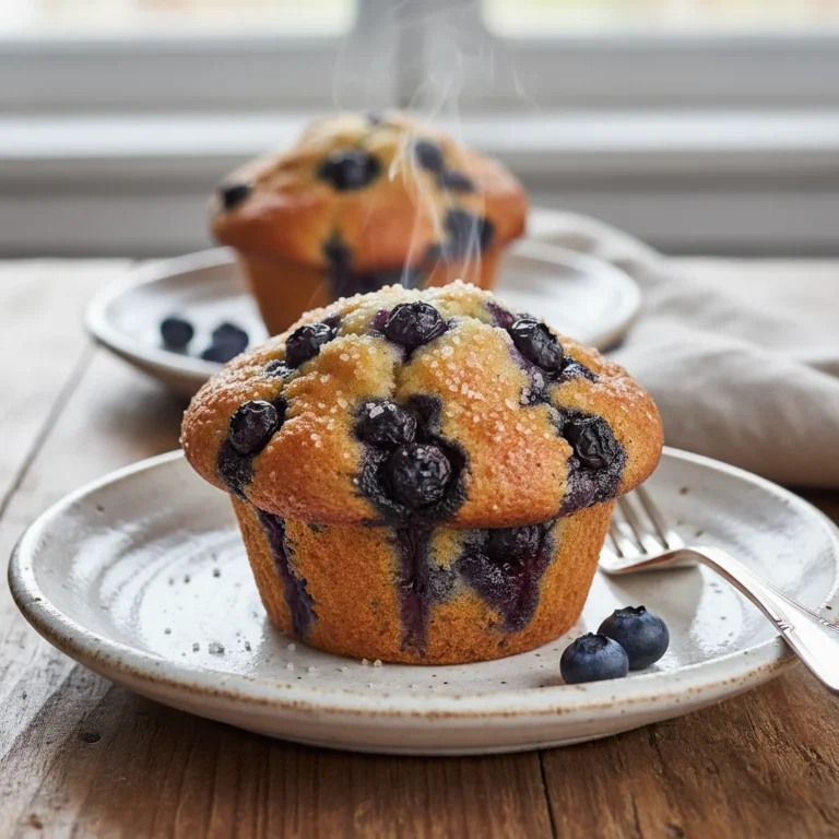Calories in a blueberry muffin on a plate