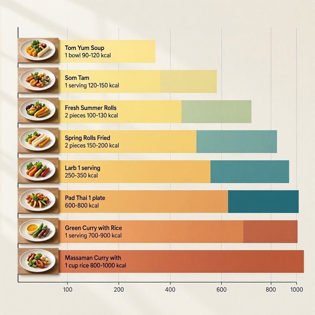 Is Thai food fattening - Calorie comparison chart of popular Thai dishes